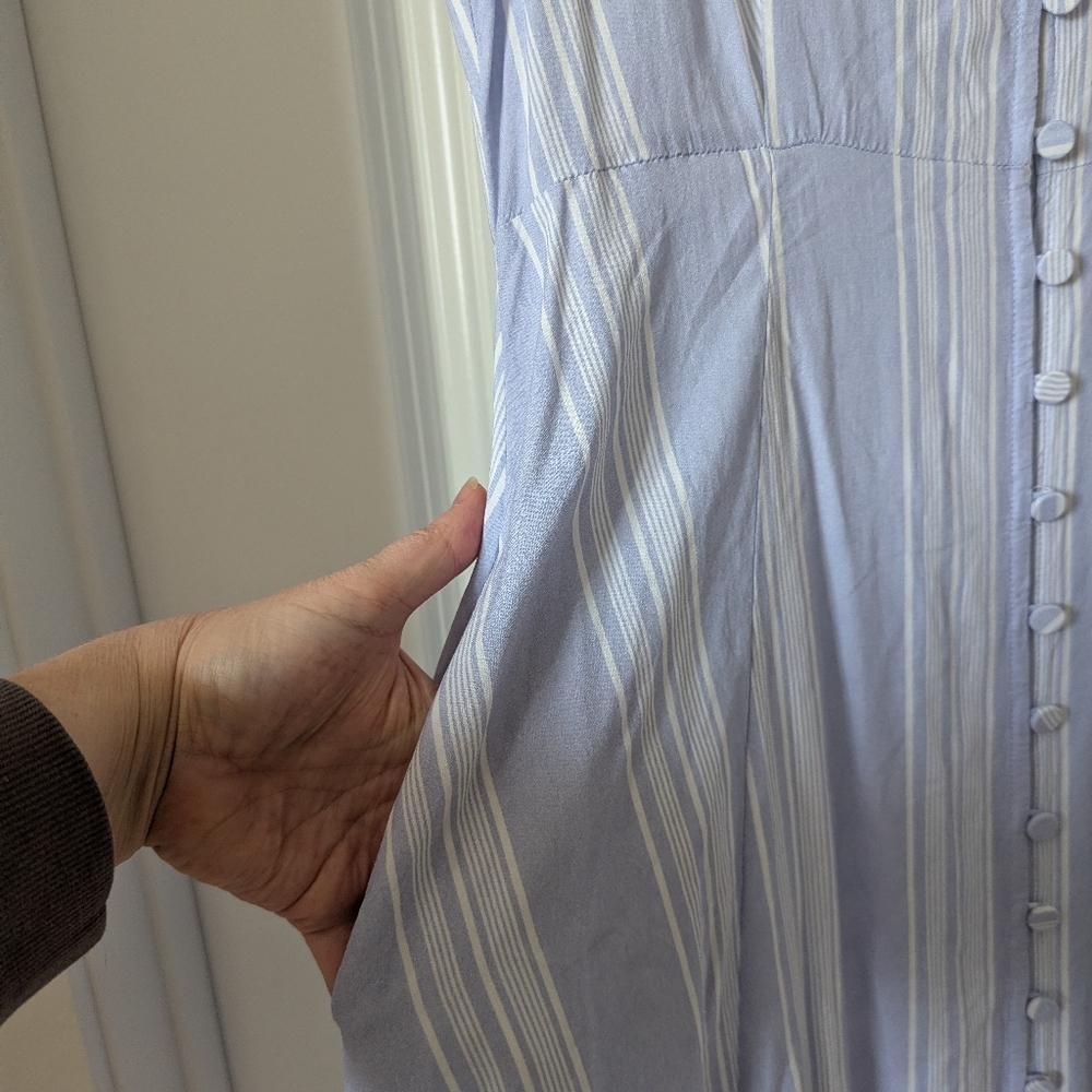 Simons Light Blue & White Striped Midi Dress - Picture 5 of 8